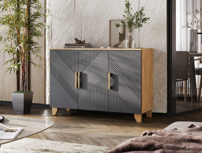 Ирис Комод 1200 браш графит/дуб крафт