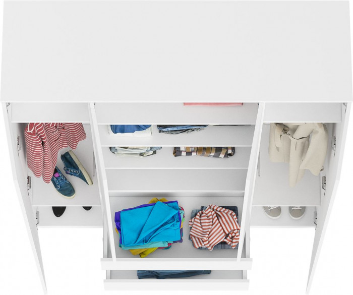 Мори Шкаф МШ1600.1, цвет белый, ШхГхВ 160,4х50,4х209,6 см.