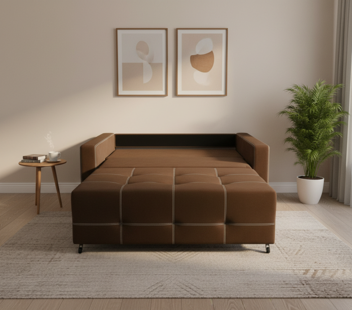 Диван-аккордеон Марс, сп.м. 160х200, велюр коричневый